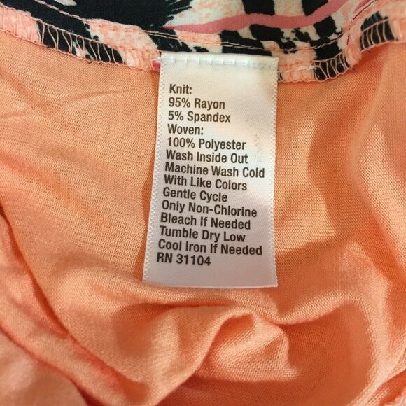 New Directions Womens Button Up Top Blouse Roll Up Sleeves Peach Paisley SZ PXL - Picture 14 of 16